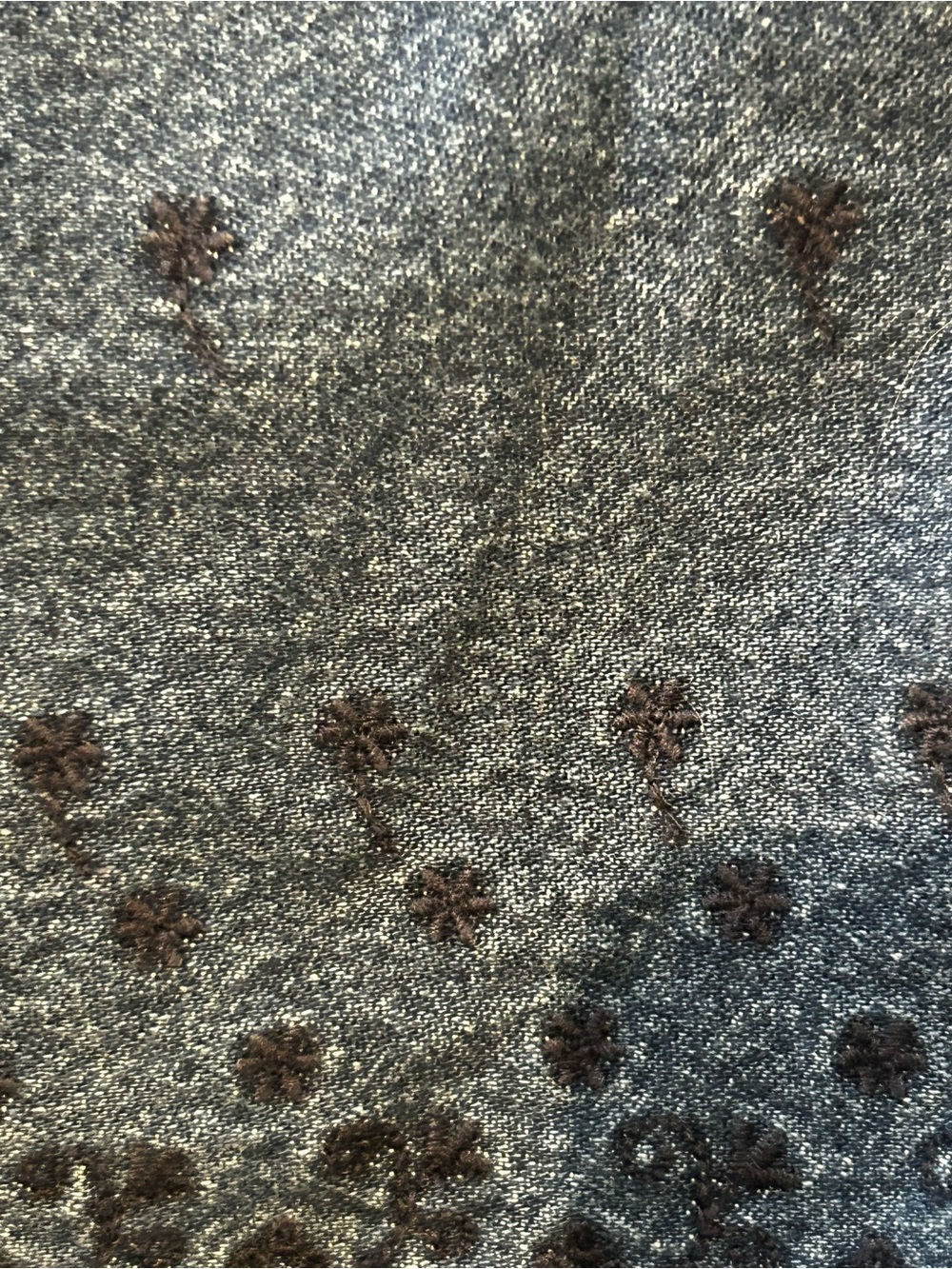 Van Heusen Denim Skort Size 12 Embroidered Floral Side Zip Cotton Blue Casual - Picture 6 of 6